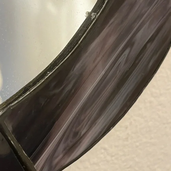 Vintage Purple Stained Glass Wall Mirror - Picture 5 of 7